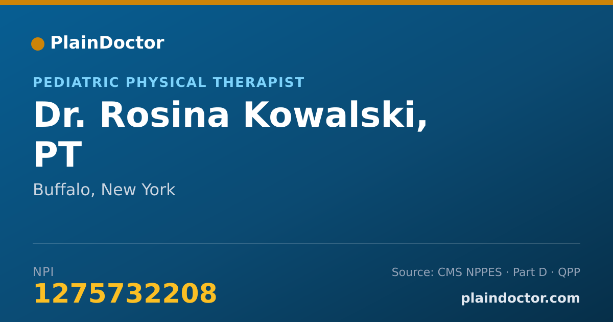 Shareable card for Rosina Kowalski, PT - Pediatric Physical Therapist, Buffalo, NY