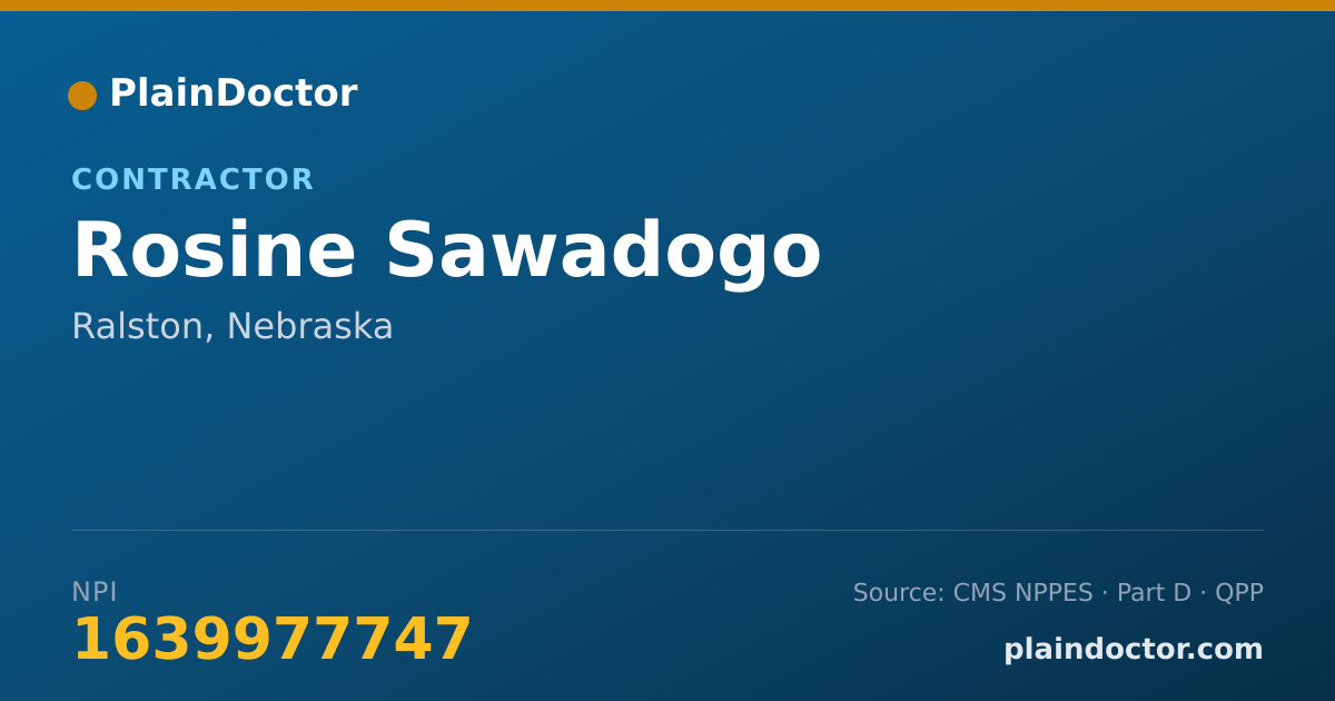Shareable card for Rosine Sawadogo - Contractor, Ralston, NE