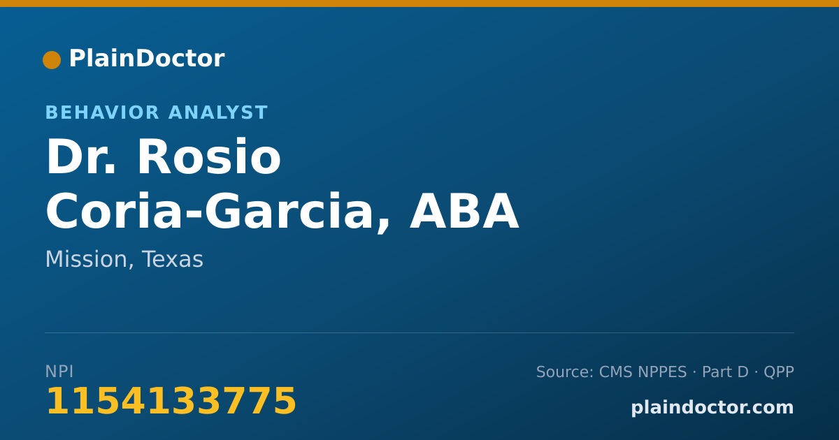 Shareable card for Rosio Coria-Garcia, ABA - Behavior Analyst, Mission, TX