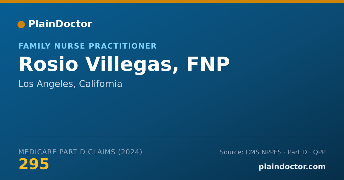 Shareable card for Rosio Villegas, FNP - Family Nurse Practitioner, Los Angeles, CA