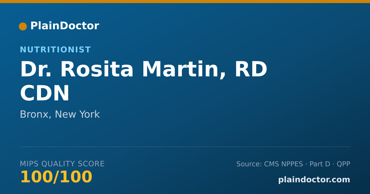 Shareable card for Rosita Martin, RD CDN - Nutritionist, Bronx, NY