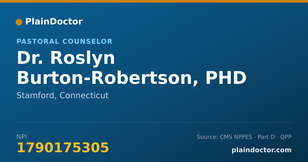 Shareable card for Roslyn Burton-Robertson, PHD - Pastoral Counselor, Stamford, CT