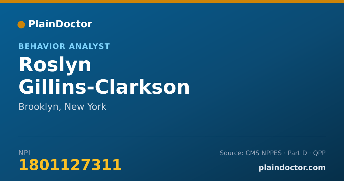 Shareable card for Roslyn Gillins-Clarkson - Behavior Analyst, Brooklyn, NY