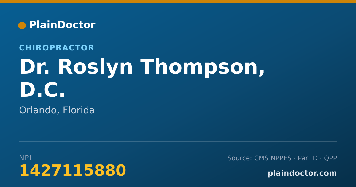 Shareable card for Roslyn Thompson, D.C. - Chiropractor, Orlando, FL