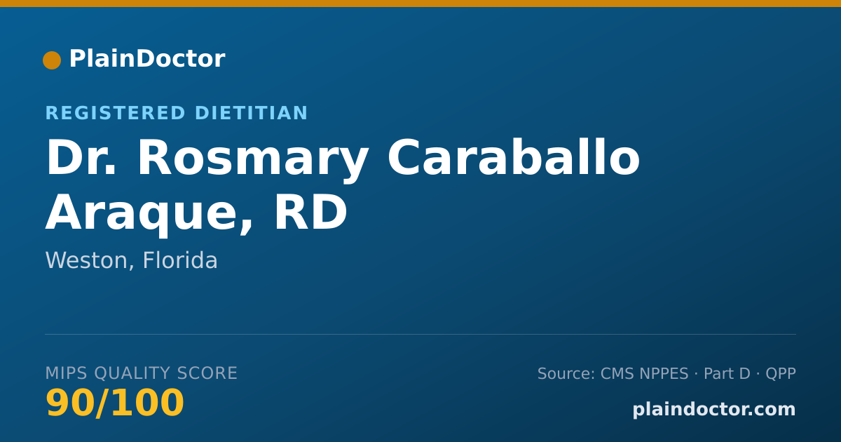 Shareable card for Rosmary Caraballo Araque, RD - Registered Dietitian, Weston, FL
