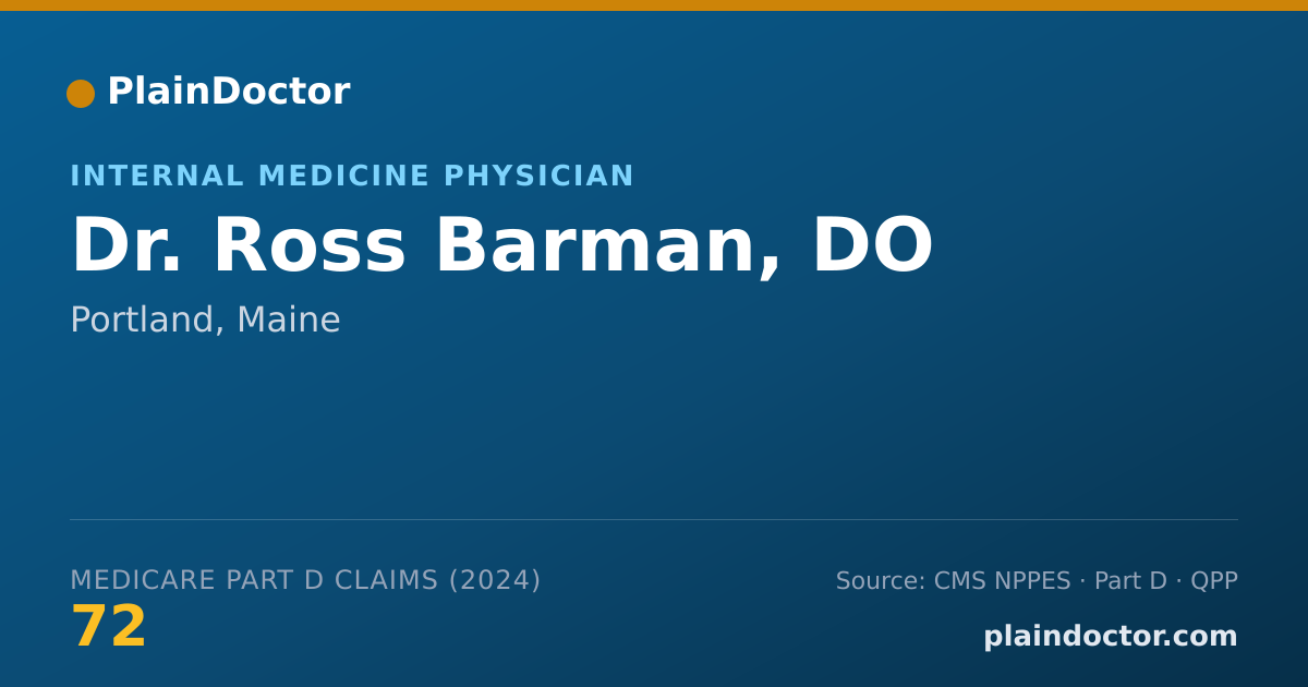 Shareable card for Ross Barman, DO - Internal Medicine Physician, Portland, ME