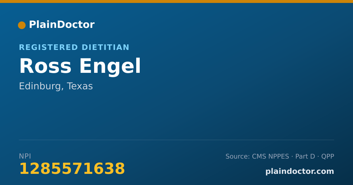 Shareable card for Ross Engel - Registered Dietitian, Edinburg, TX