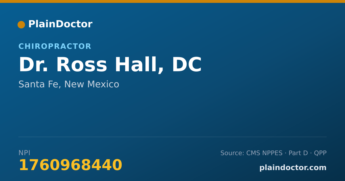 Shareable card for Ross Hall, DC - Chiropractor, Santa Fe, NM
