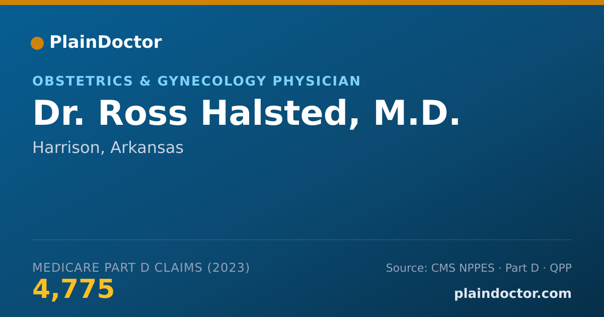 Shareable card for Ross Halsted, M.D. - Obstetrics & Gynecology Physician, Harrison, AR