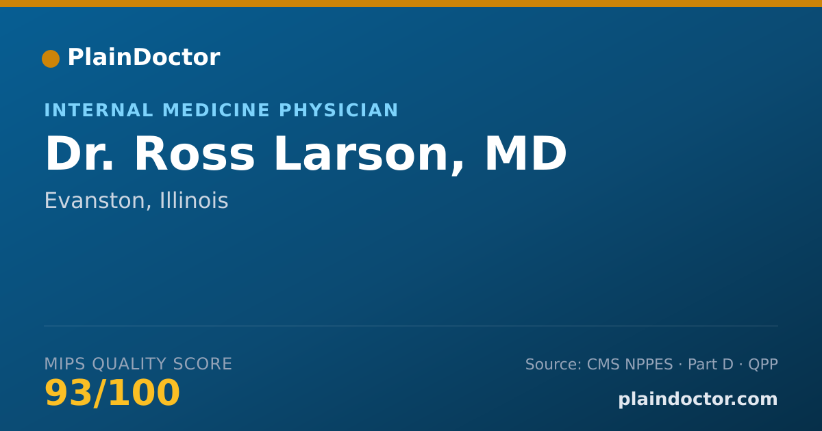 Shareable card for Ross Larson, MD - Internal Medicine Physician, Evanston, IL