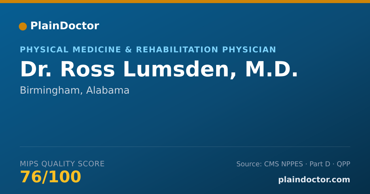 Shareable card for Ross Lumsden, M.D. - Physical Medicine & Rehabilitation Physician, Birmingham, AL