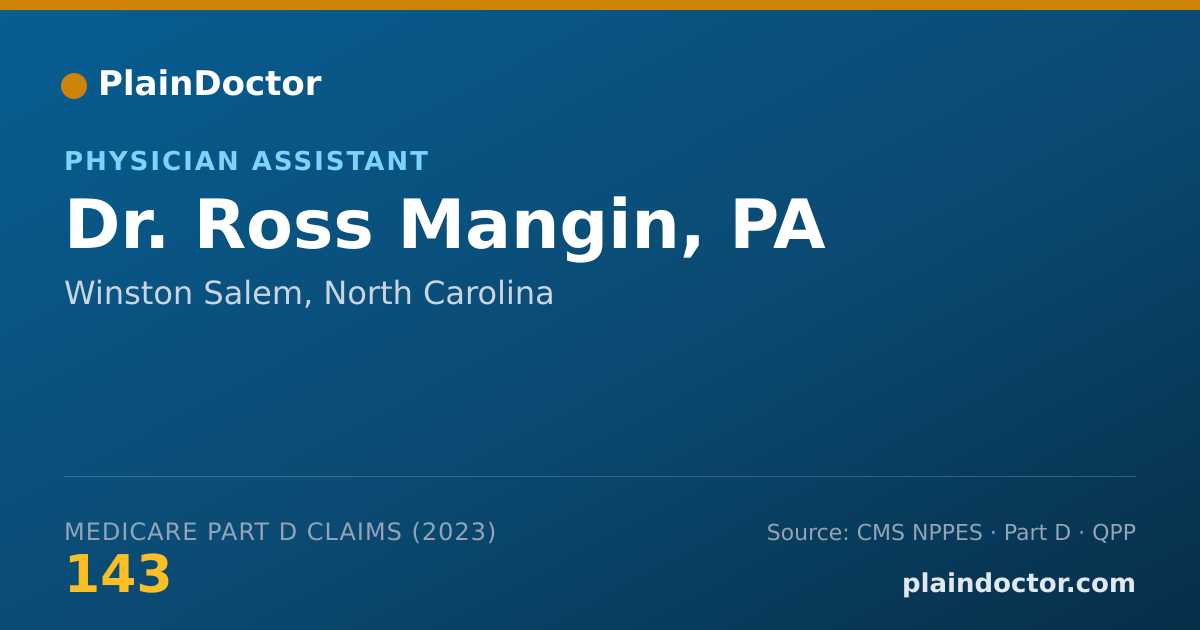 Shareable card for Ross Mangin, PA - Physician Assistant, Winston Salem, NC