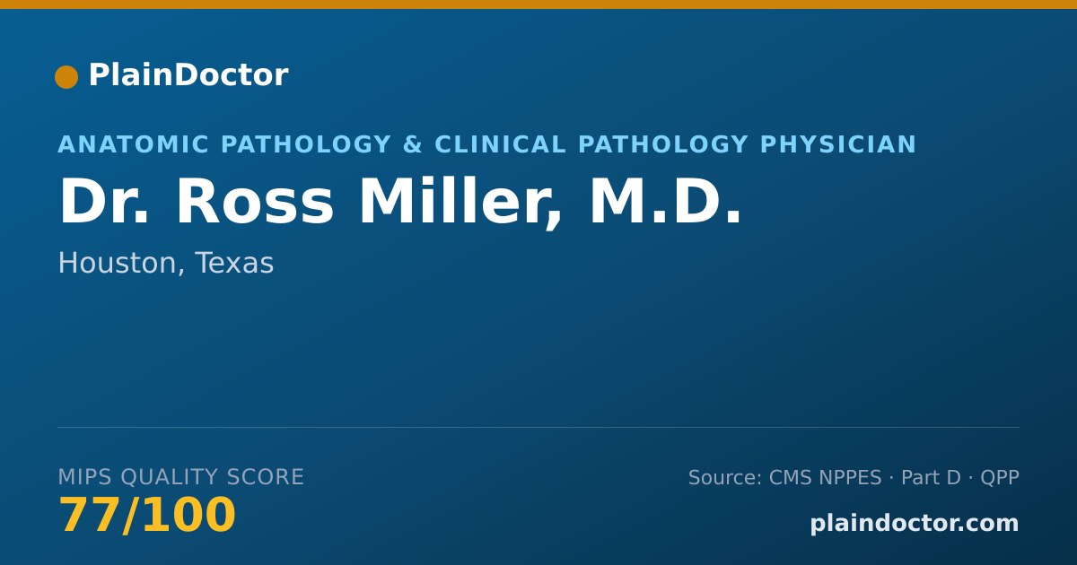 Shareable card for Ross Miller, M.D. - Anatomic Pathology & Clinical Pathology Physician, Houston, TX