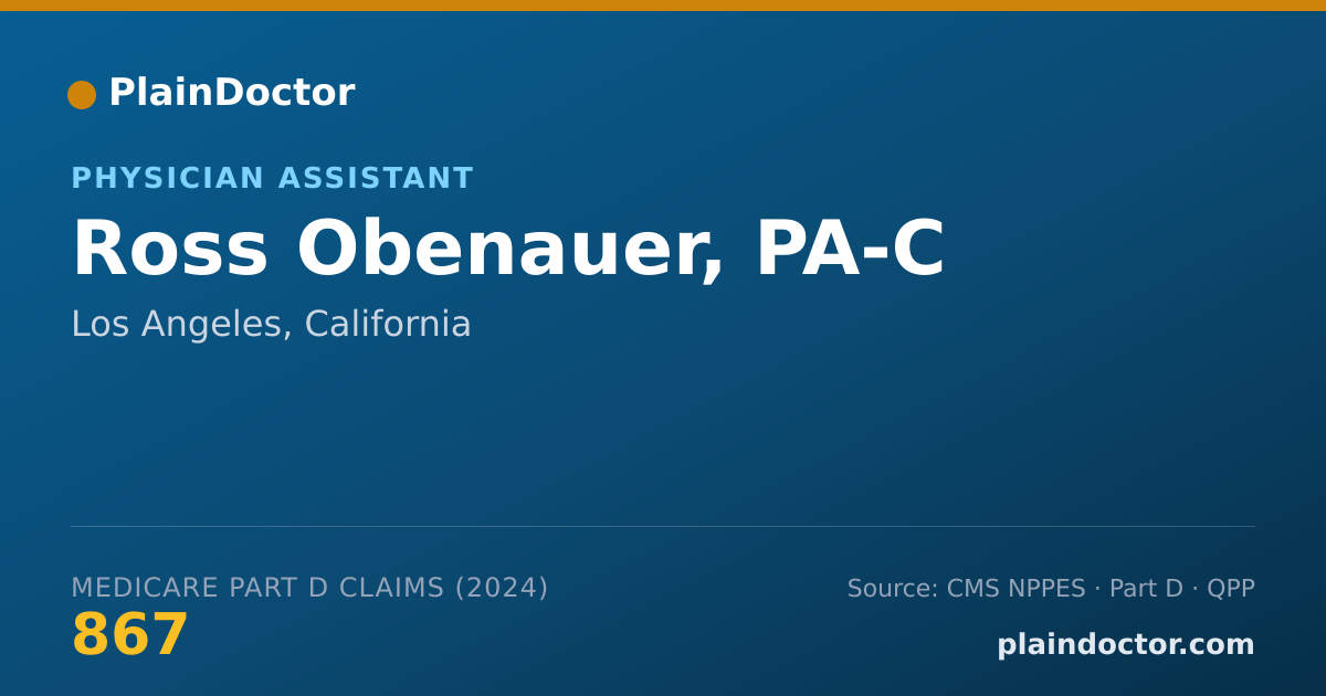 Shareable card for Ross Obenauer, PA-C - Physician Assistant, Los Angeles, CA