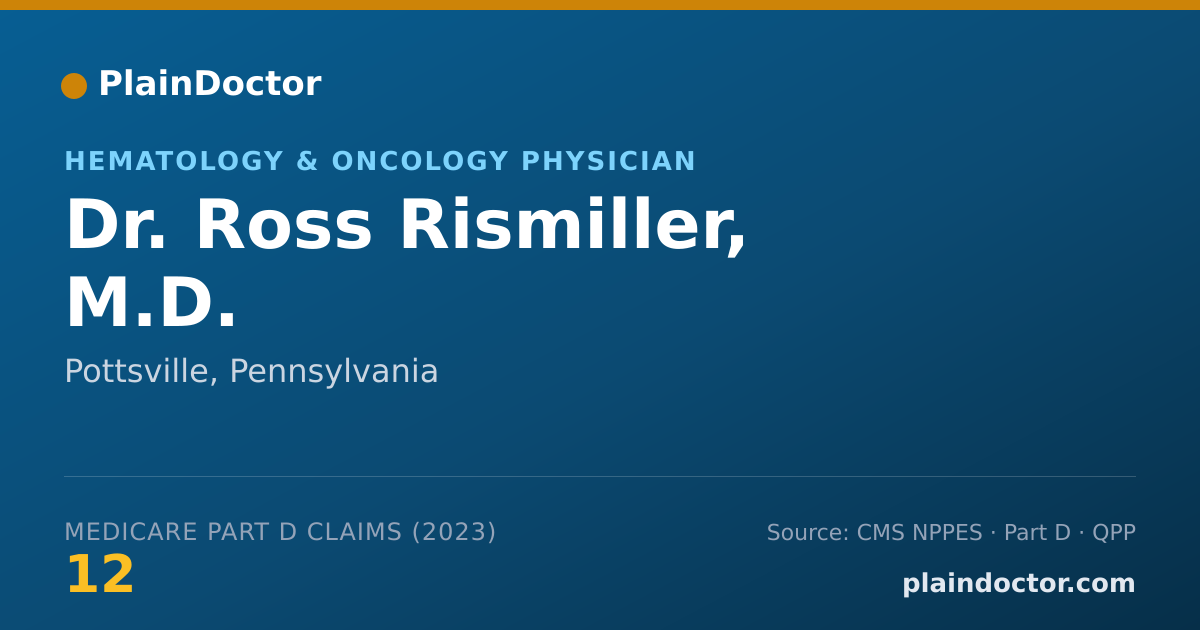 Shareable card for Ross Rismiller, M.D. - Hematology & Oncology Physician, Pottsville, PA