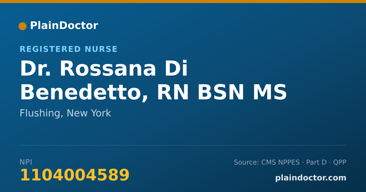 Shareable card for Rossana Di Benedetto, RN BSN MS - Registered Nurse, Flushing, NY
