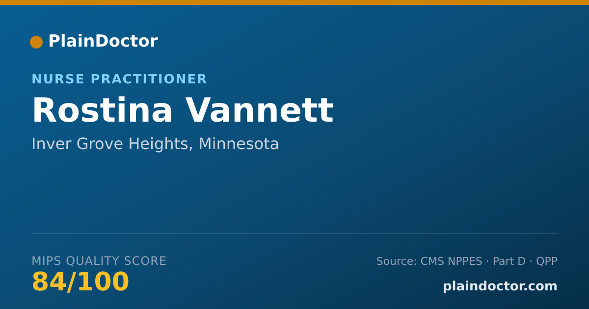 Shareable card for Rostina Vannett - Nurse Practitioner, Inver Grove Heights, MN