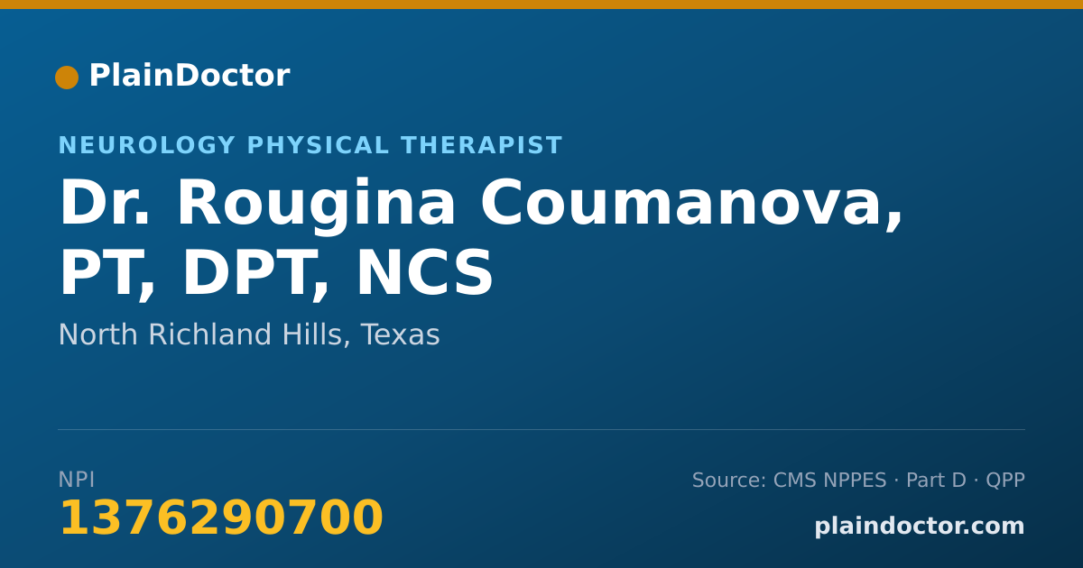 Shareable card for Rougina Coumanova, PT, DPT, NCS - Neurology Physical Therapist, North Richland Hills, TX