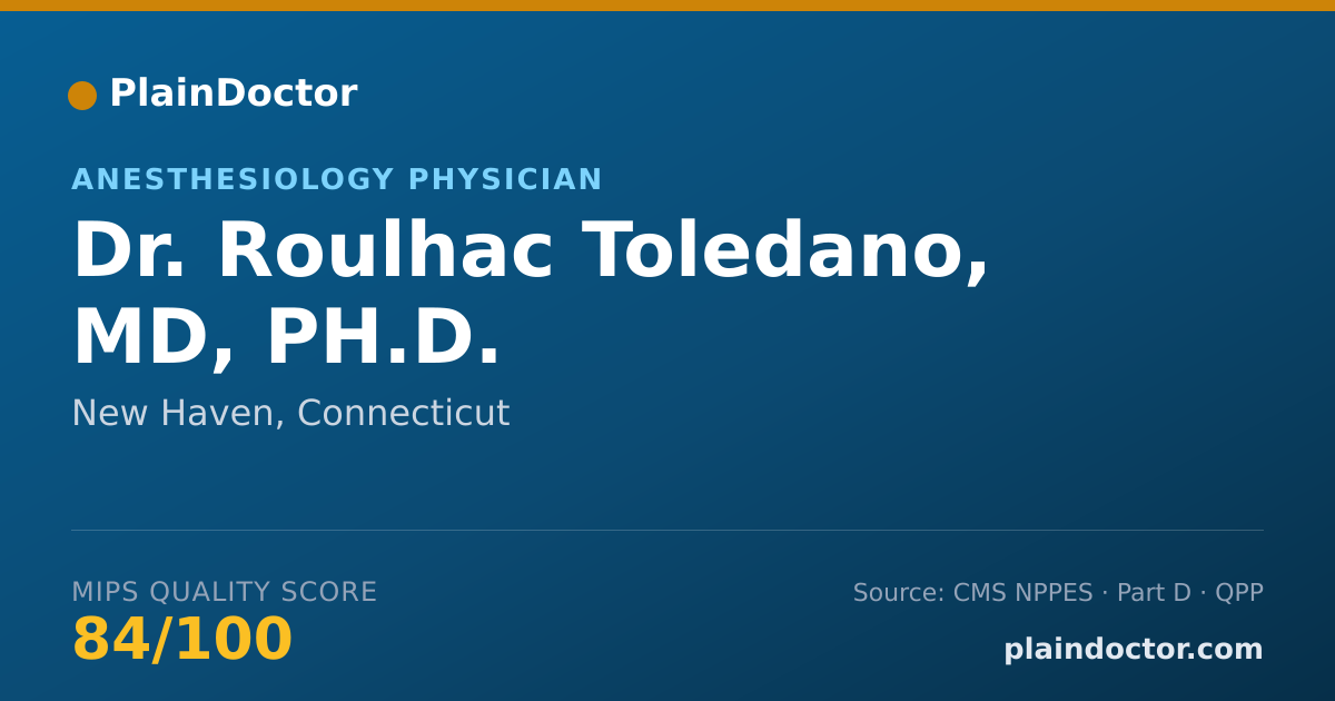 Shareable card for Roulhac Toledano, MD, PH.D. - Anesthesiology Physician, New Haven, CT