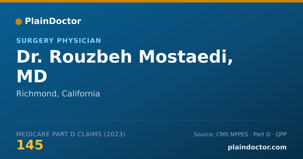 Shareable card for Rouzbeh Mostaedi, MD - Surgery Physician, Richmond, CA