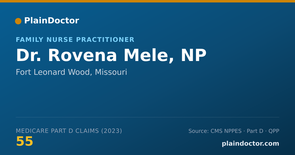 Shareable card for Rovena Mele, NP - Family Nurse Practitioner, Fort Leonard Wood, MO