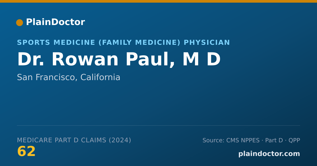 Shareable card for Rowan Paul, M D - Sports Medicine (Family Medicine) Physician, San Francisco, CA