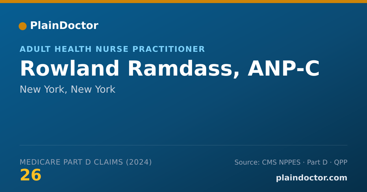 Shareable card for Rowland Ramdass, ANP-C - Adult Health Nurse Practitioner, New York, NY