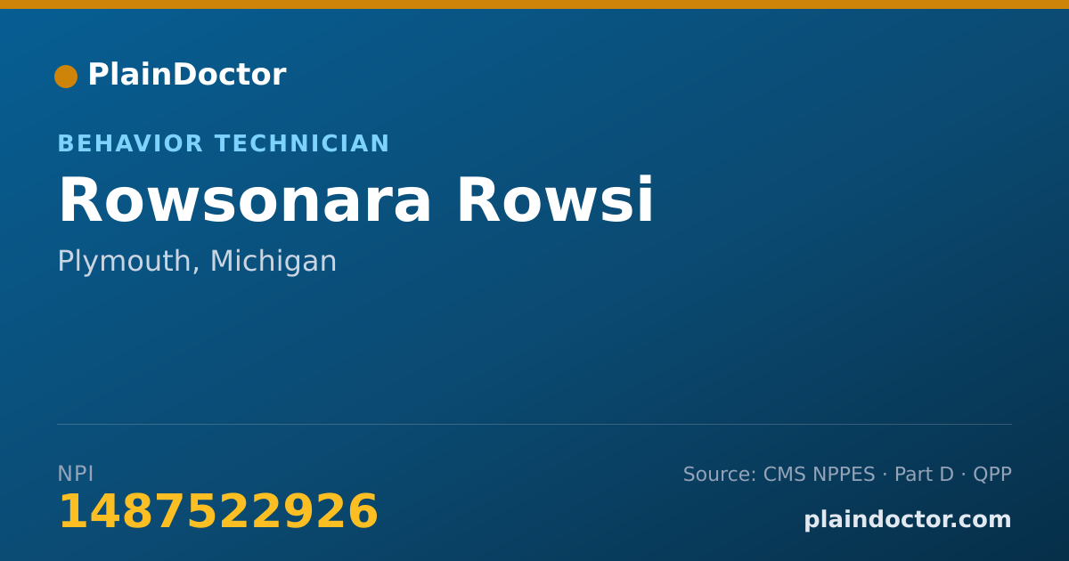 Shareable card for Rowsonara Rowsi - Behavior Technician, Plymouth, MI