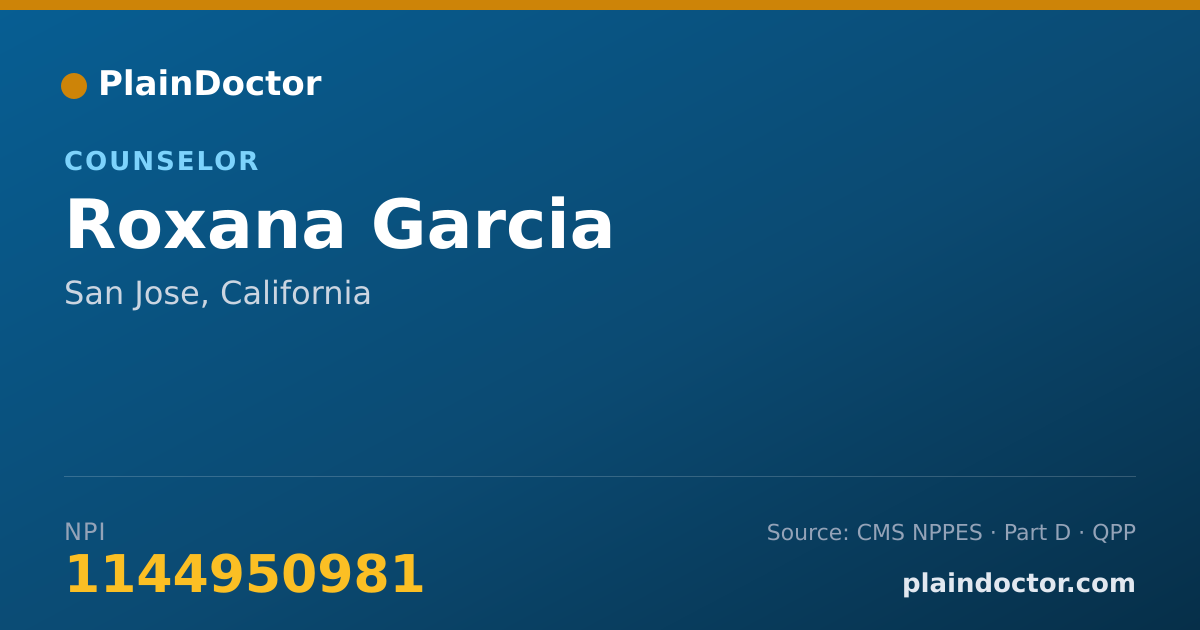 Shareable card for Roxana Garcia - Counselor, San Jose, CA