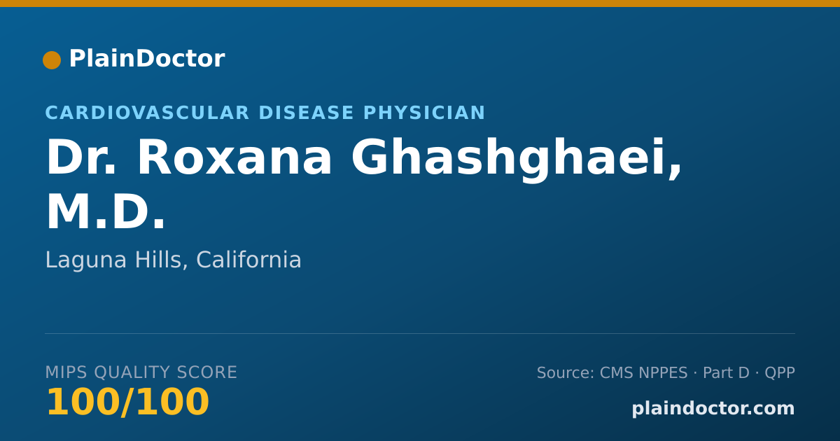 Shareable card for Roxana Ghashghaei, M.D. - Cardiovascular Disease Physician, Laguna Hills, CA