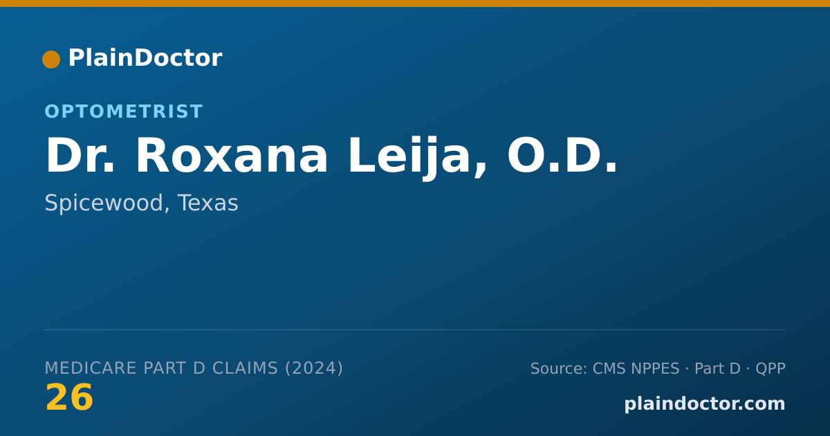Shareable card for Roxana Leija, O.D. - Optometrist, Spicewood, TX