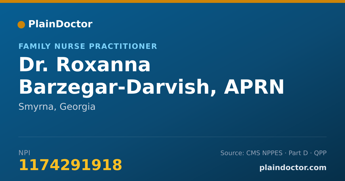 Shareable card for Roxanna Barzegar-Darvish, APRN - Family Nurse Practitioner, Smyrna, GA