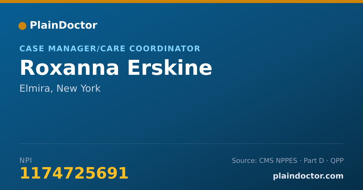Shareable card for Roxanna Erskine - Case Manager/Care Coordinator, Elmira, NY