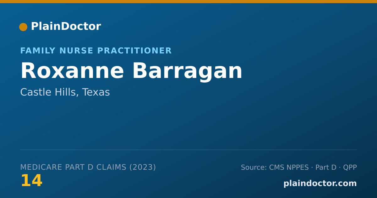 Shareable card for Roxanne Barragan - Family Nurse Practitioner, Castle Hills, TX