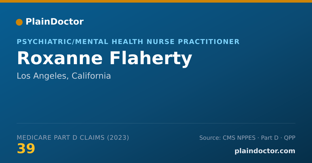 Shareable card for Roxanne Flaherty - Psychiatric/Mental Health Nurse Practitioner, Los Angeles, CA