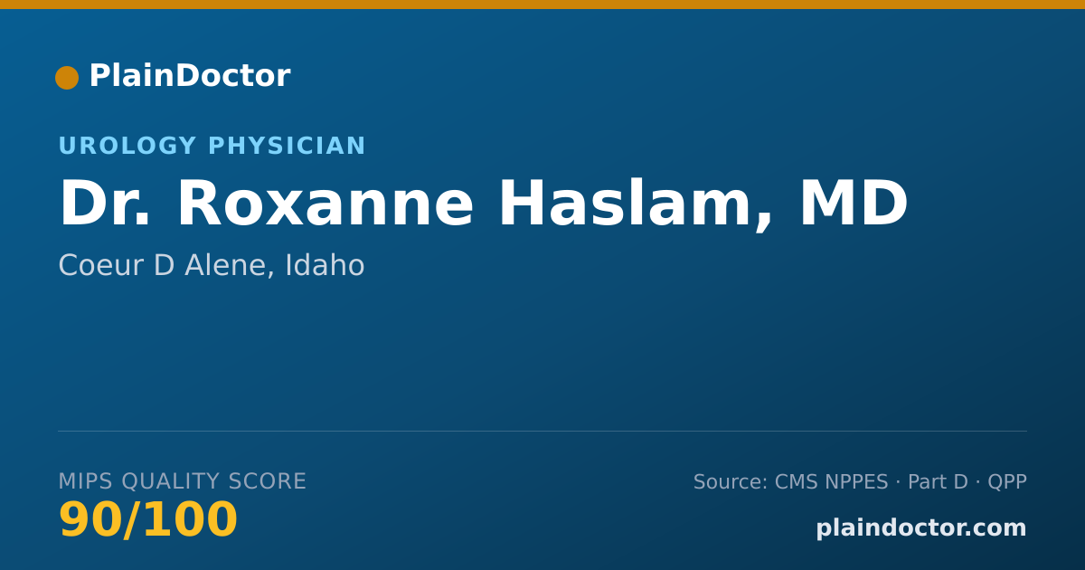 Shareable card for Roxanne Haslam, MD - Urology Physician, Coeur D Alene, ID
