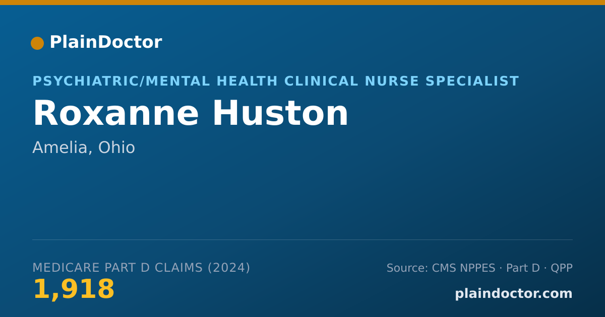 Shareable card for Roxanne Huston - Psychiatric/Mental Health Clinical Nurse Specialist, Amelia, OH