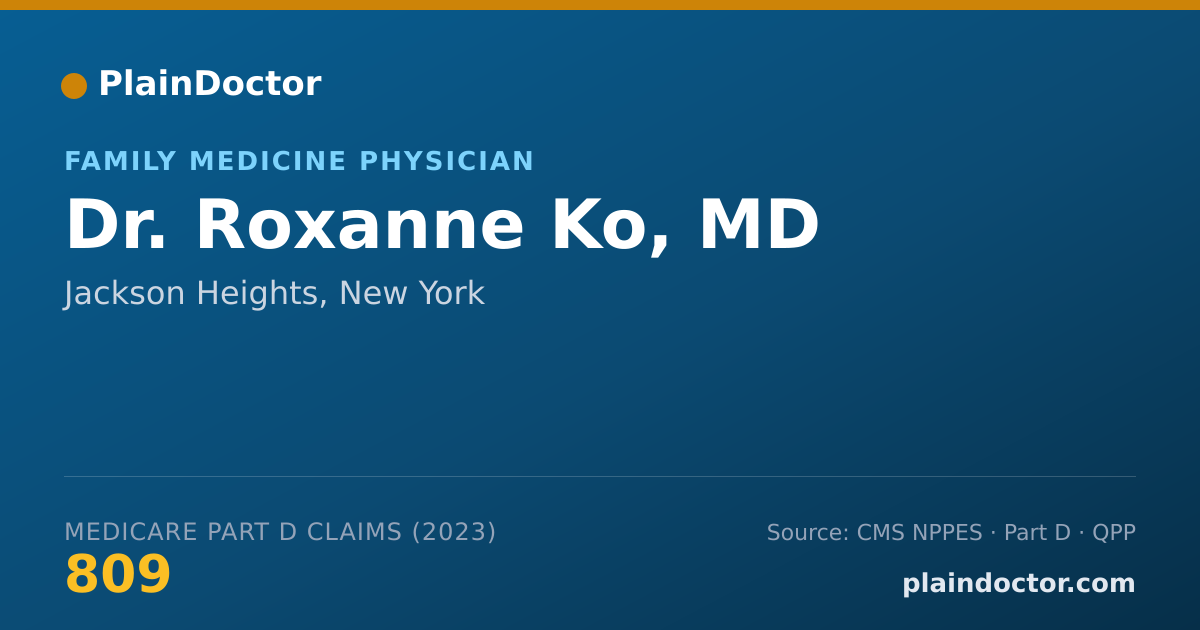 Shareable card for Roxanne Ko, MD - Family Medicine Physician, Jackson Heights, NY