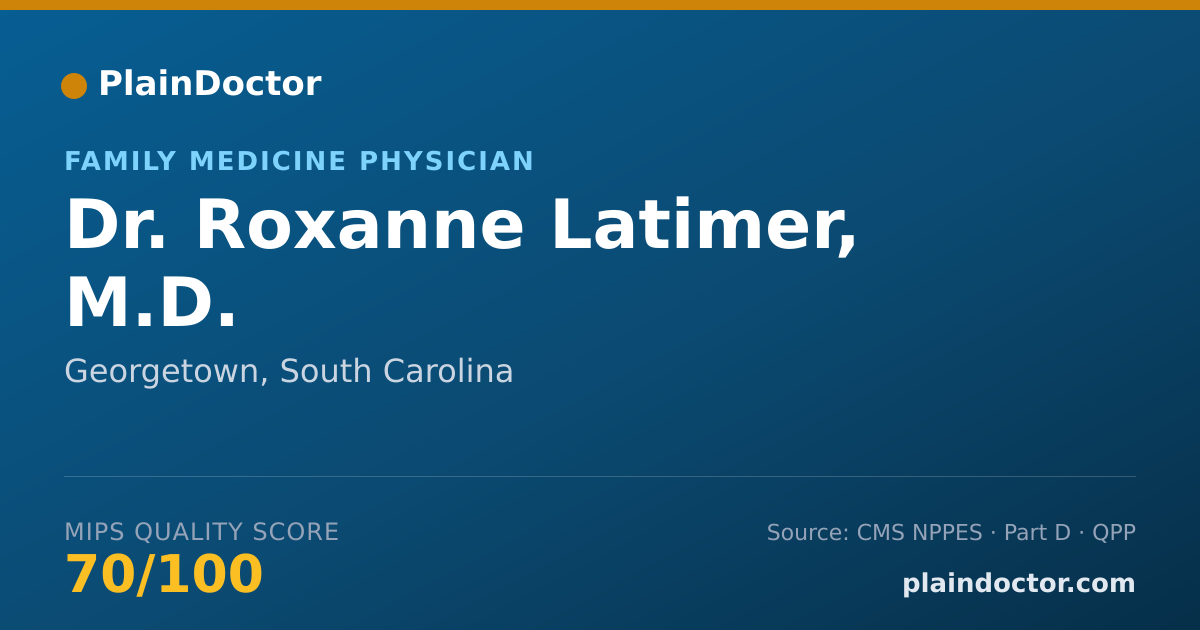Shareable card for Roxanne Latimer, M.D. - Family Medicine Physician, Georgetown, SC