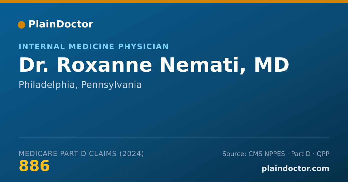 Shareable card for Roxanne Nemati, MD - Internal Medicine Physician, Philadelphia, PA