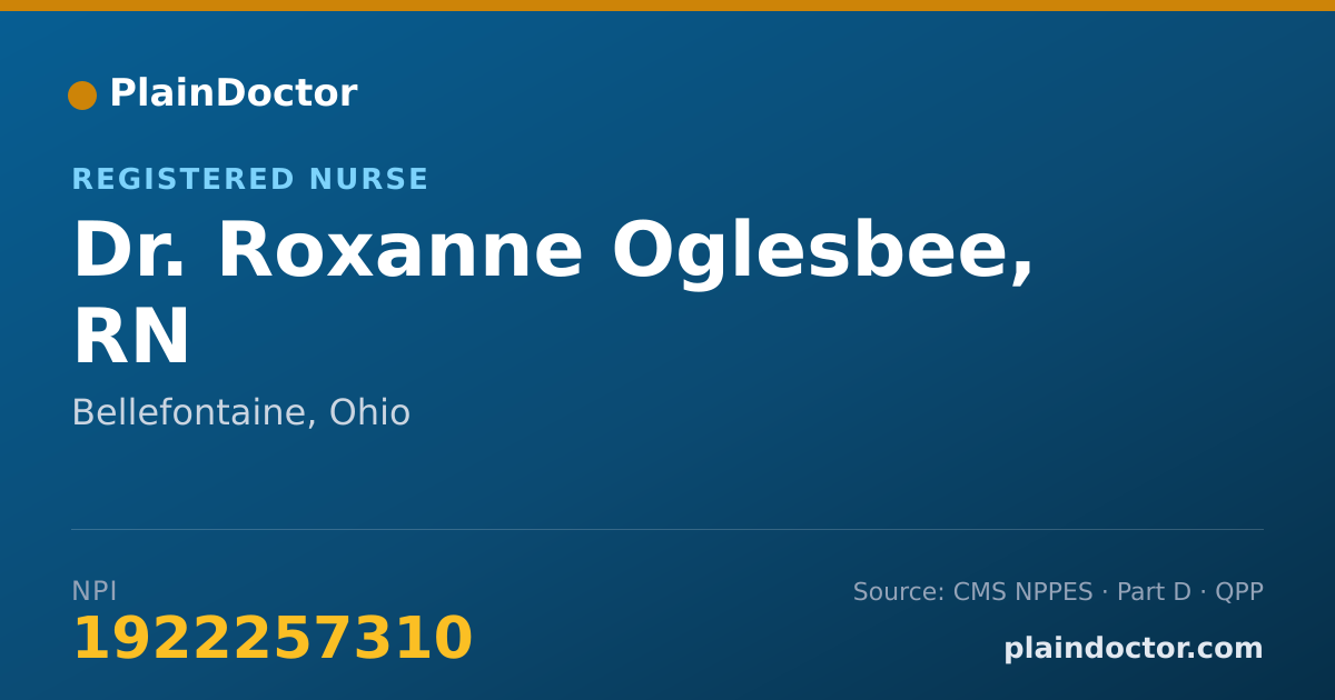 Shareable card for Roxanne Oglesbee, RN - Registered Nurse, Bellefontaine, OH