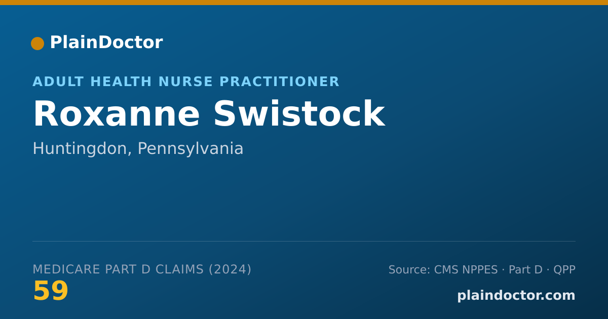 Shareable card for Roxanne Swistock - Adult Health Nurse Practitioner, Huntingdon, PA