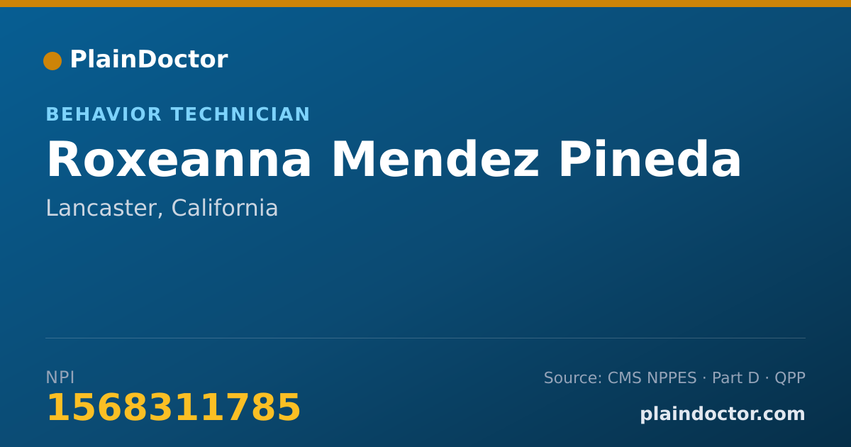 Shareable card for Roxeanna Mendez Pineda - Behavior Technician, Lancaster, CA