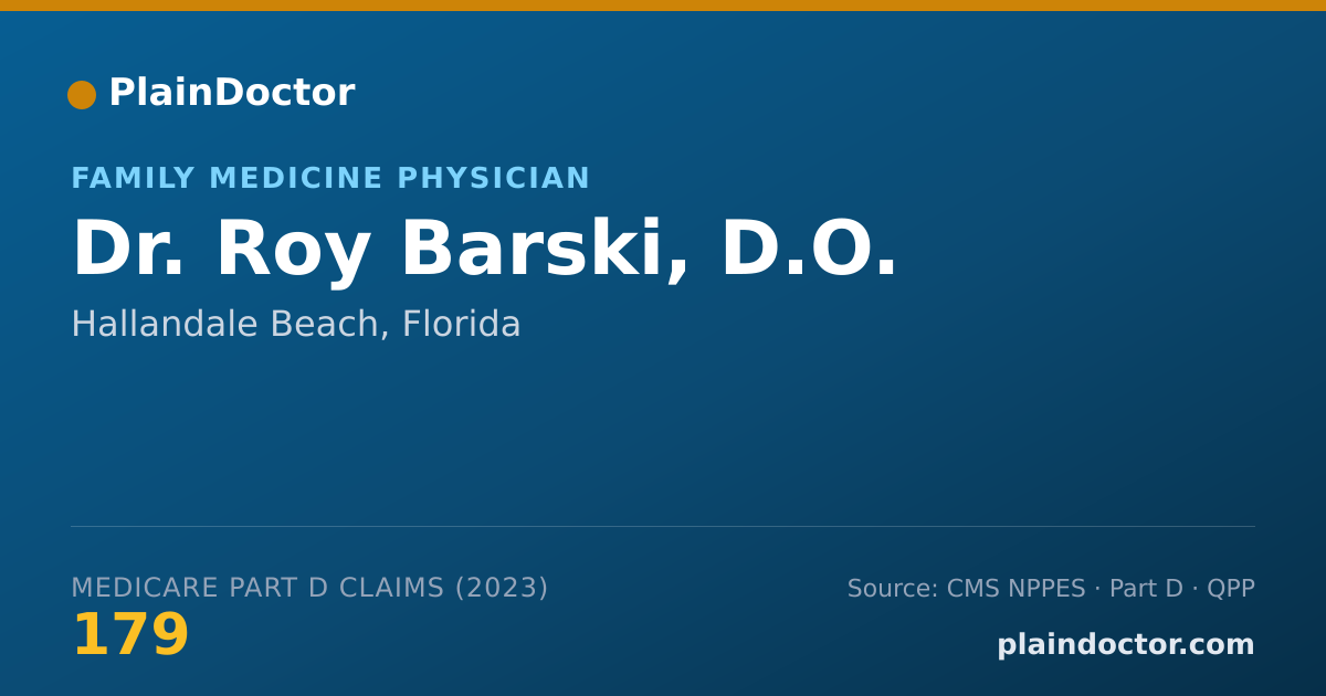 Shareable card for Roy Barski, D.O. - Family Medicine Physician, Hallandale Beach, FL