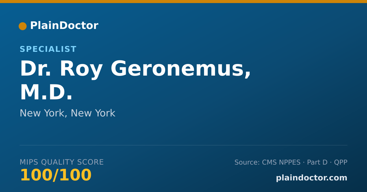 Shareable card for Roy Geronemus, M.D. - Specialist, New York, NY