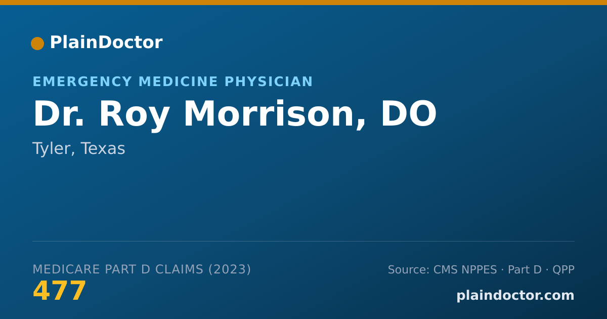 Shareable card for Roy Morrison, DO - Emergency Medicine Physician, Tyler, TX