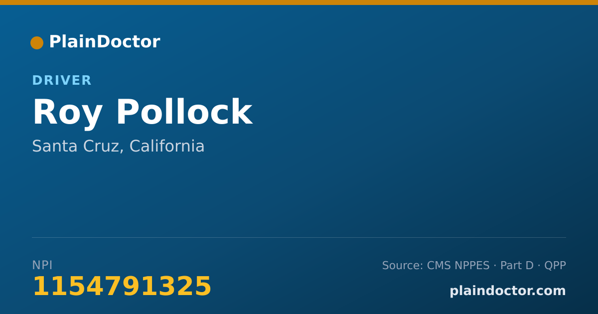 Shareable card for Roy Pollock - Driver, Santa Cruz, CA