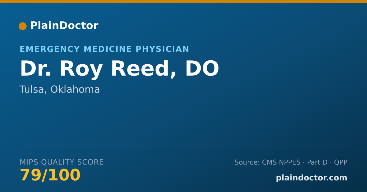 Shareable card for Roy Reed, DO - Emergency Medicine Physician, Tulsa, OK