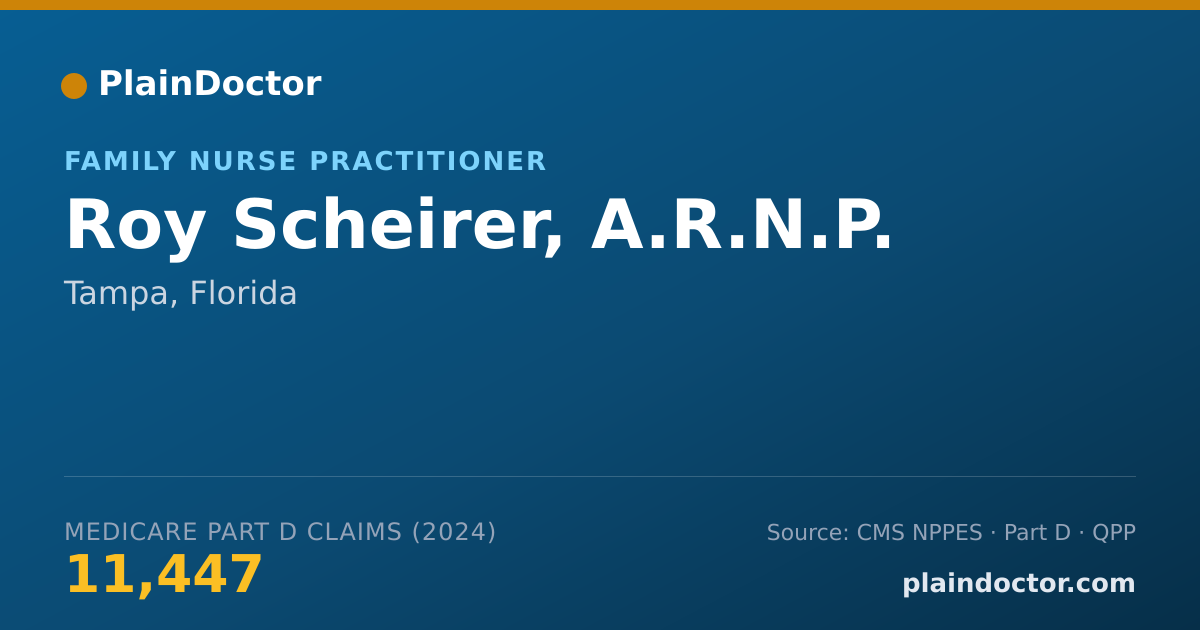 Shareable card for Roy Scheirer, A.R.N.P. - Family Nurse Practitioner, Tampa, FL