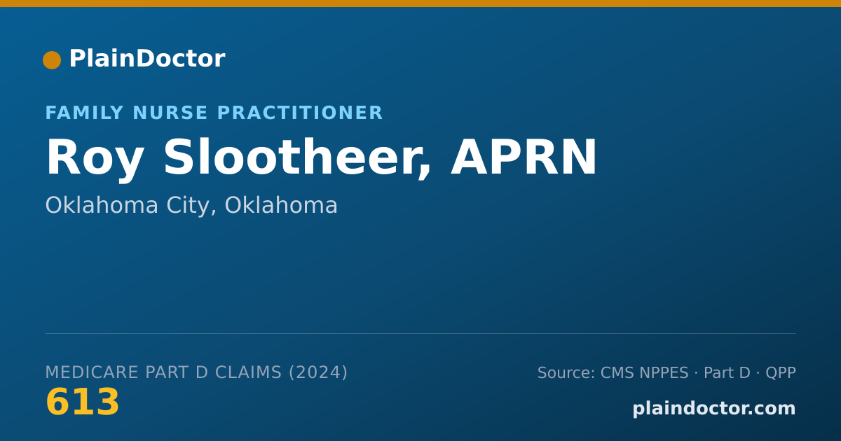 Shareable card for Roy Slootheer, APRN - Family Nurse Practitioner, Moore, OK
